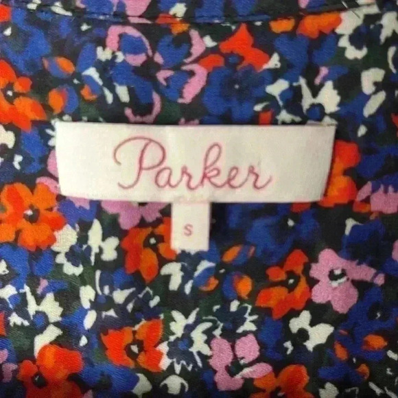 Parker Jemma Sleeveless Silk Blend Dress Size Small Multi Ditsy - Picture 2 of 15